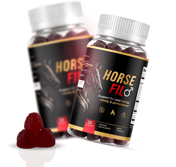 HorseFil men's wellness gummy bottles